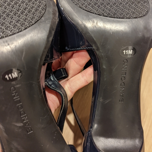 Deep Navy Patent Leather Women's Heels - Picture 6 of 11